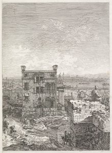 眺望：6本の柱に囲まれた家 作： Antonio Canaletto