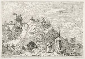 ビュー：祈りの巡礼者、1735-1746。 作： Giovanni Antonio Canal