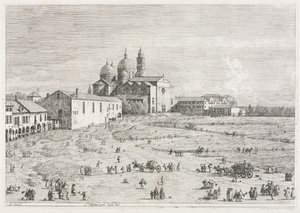 ビュー：プラドデッラヴァッレの聖ジュスティーナ教会、パドヴァ、1735-1746。 作： Giovanni Antonio Canal