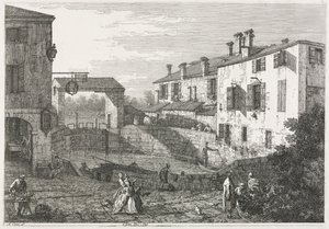 ビュー：ドーロの運河水門、1735-1746。 作： Giovanni Antonio Canal