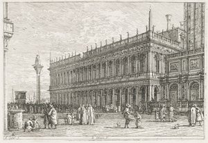 ビュー：図書館、ヴェネツィア、1735-1746。 作： Giovanni Antonio Canal
