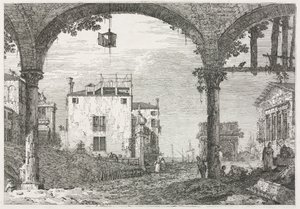 ビュー: ランタンのあるポルティコ 作： Antonio Canaletto