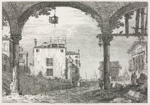 ビュー：ランタンのあるポーチコ、1735-1746。 作： Giovanni Antonio Canal