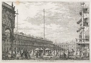 景色: ヴェネチアのプロキュレーター宮殿とサン ジェミニアン教会 作： Antonio Canaletto