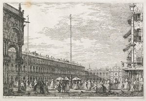 ビュー：プロキュレーターズパレスと聖ジェミニアン教会、ヴェネツィア、1735-1746。 作： Giovanni Antonio Canal