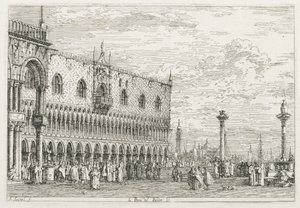 ビュー: ベニスの布告の石 作： Antonio Canaletto