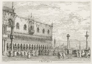 ビュー：ヴェネツィアの宣言の石、1735-1746。 作： Giovanni Antonio Canal