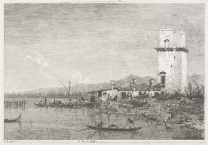 ビュー: マルゲーラの塔 作： Antonio Canaletto