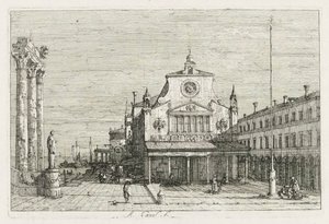 ビュー：3つの柱と海岸沿いの像、1735-1746。 作： Giovanni Antonio Canal