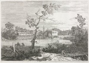 ビュー: ベネチアン ラグーンの島にある町、ブラーノ島のビュー 作： Antonio Canaletto