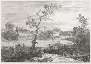 ビュー：ベネチアンラグーンの島にある町、ブラーノのビュー、1735-1746。 作： Giovanni Antonio Canal