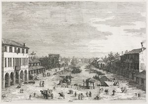 ビュー：メストレ、ヴェネチア州の町、1735-1746のビュー。 作： Giovanni Antonio Canal