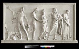 アガメムノンの紋章にブリセイスを届けるアキレス、1787-90（石膏） 作： Antonio Canova