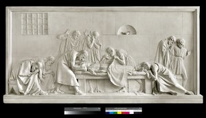 ソクラテスの目を閉じるクリト、1790年〜92年（石膏） 作： Antonio Canova