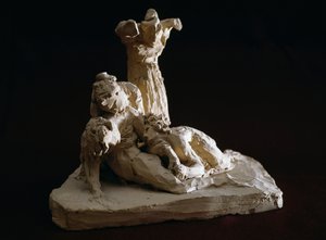 アントニオ・カノーヴァ（1757-1822）によるテラコッタ製スケッチ「キリストの嘆き」（イタリア、ヴェネト州ポッサーニョ市 作： Antonio Canova