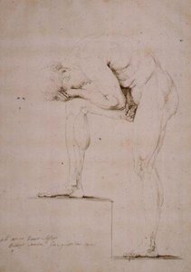泣いている男性ヌード（紙に鉛筆 作： Antonio Canova