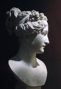 アントニオ・カノーヴァ（1757-1822）作「ヴィーナス・ヴィクトリクスとしてのパオリーナ・ボルゲーゼ」、白大理石 作： Antonio Canova