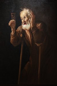 砂時計を持つ老人 作： Antonio Cifrondi