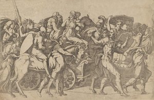 行進中のローマ軍 - 部隊護送隊、1540-45。 作： Antonio Fantuzzi