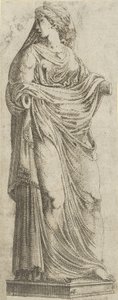 右を向いた女性、1540-45。 作： Antonio Fantuzzi