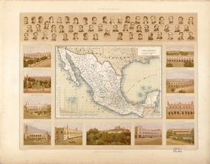 メキシコ合衆国の絵画的で歴史的な地図帳。所在地 2008621671-4 作： アントニオガルシアキューバス