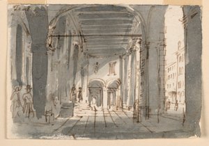 ブレシア劇場入口のポルティコ 作： Antonio Giuseppe Basoli