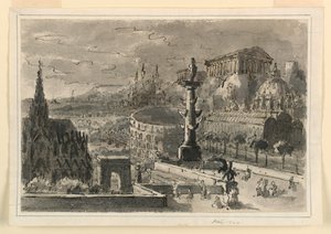 舞台デザイン、各種建物の集積 作： Antonio Giuseppe Basoli