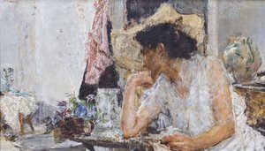 トイレの女性 作： Antonio Mancini