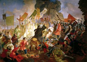1581年、1839年から1843年までのスティーブンバソリーによるプスコフの包囲 作： Antonio Molinari