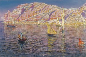 パルマ・デ・マヨルカ湾の眺め - Munoz Degrain、Antonio (1840-1924) - c. 1905 - キャンバスに油彩 - 89x133.5 - カルメン・ティッセン美術館、マラガ