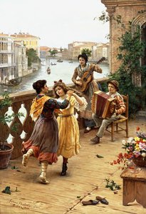 ヴェネツィアのバルコニーで、 作： Antonio Ermolao Paoletti