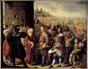 ヴァルテリーナの戦争アントニオ・デ・ペレダ（1599-1669）による絵画「1625年にサンタ・クルス侯爵が行ったジェネスの譲渡」。 作： Antonio Pereda y Salgado