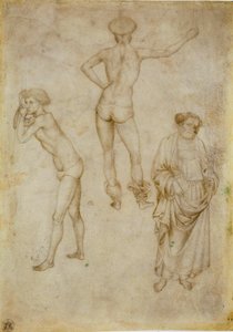 「Figures masculines et saint Pierre」（2つの男性像の習作と聖ペテロ） Etude Dessin d