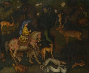 聖ユースタスのビジョンc。 1440 作： Antonio Pisanello