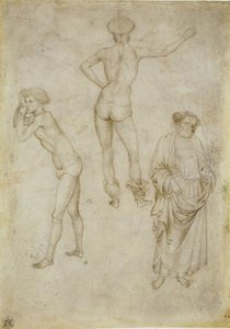 2人の男性像研究と聖ペテロ、1430-1435 作： Antonio Pisanello