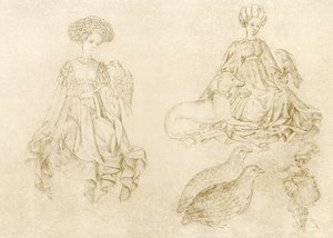ハヤブサとグレイハウンドの女性 作： Antonio Pisanello
