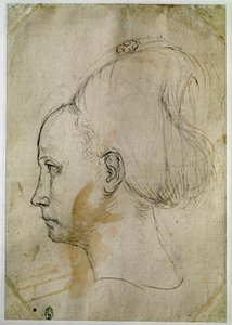 若い女性の頭、左の横顔 作： Antonio Pisanello