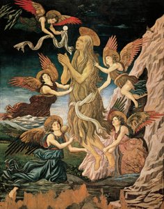 エジプトの聖マリアの被昇天」または「マグダラの聖マリアの被昇天」 アントニオ・ベンチ（ポライウォロ）（1431-1498年頃） 木に油彩、テンペラ 作： Antonio Pollaiuolo