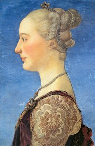 若い女性の肖像画、1475 作： Antonio Pollaiuolo