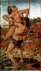 ヘラクレスの12の作品。"ヘラクレス（ヘラクレス）が巨人のアンテを持ち上げる" アントニオ・ベンチによる絵画「ポライオーロ（Pollaiuolo）」（1431～1498年）と呼ばれる作品