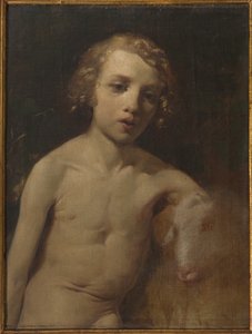 San Giovannino (Infant St. John) (キャンバスに油彩)