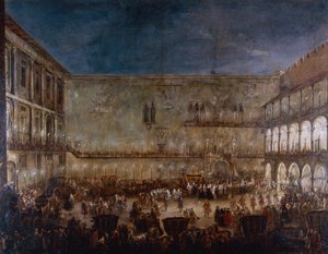 パドヴァに到着したザクセンの王女アマーリエ、アントニオ・ストム画（1688～1734年頃） 作： Antonio Stom