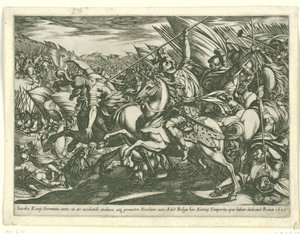 槍で貫かれた二人の騎兵隊の攻撃 Battle Scenes (series 3) (シリーズタイトル) 作： Antonio Tempesta