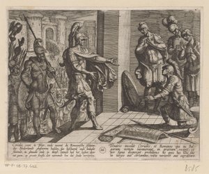 セリアリスはユリウス・シビルスを助けたローマ兵を許す ローマ人に対するバタヴィア戦争 (シリーズタイトル) Batavorum cum Romanis Bellum (シリーズタイトル) 作： Antonio Tempesta