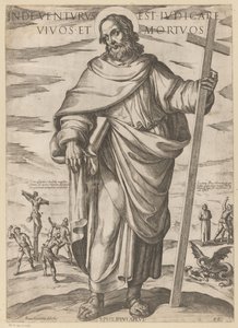 聖フィリップの そこから彼は生者と死者を裁くためにやってくる（オブジェクトのタイトル） Christ, Mary en de apostle (シリーズタイトル) 作： Antonio Tempesta