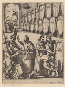 ワインセラーでの飲み会 作： Antonio Tempesta
