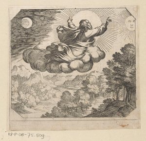 神は太陽と月と星を創造する 生き物 作： Antonio Tempesta