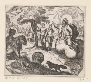 神はアダムとイブが知識の木から食べることを禁じた The Creation（シリーズタイトル） 作： Antonio Tempesta