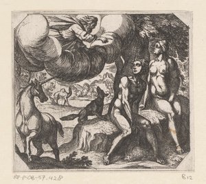 神はアダムとイブの不従順を非難する The Creation（シリーズタイトル） 作： Antonio Tempesta