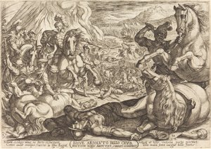 ジョシュアは戦車を燃やし、敵の足を切り落とす 作： Antonio Tempesta